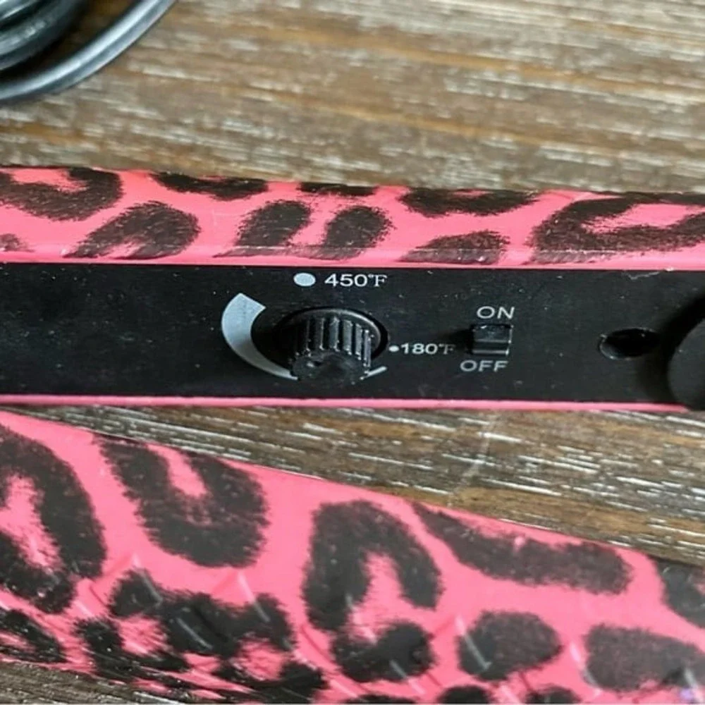 Evalectric Hair Straightener Pink Cheetah Print 1.25